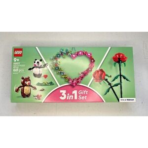 Lego 3 In 1 Valentines Heart And Flower Gift Set #66817 New Unopened Box